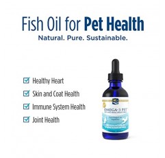 Nordic Naturals 오메가-3 애완동물, 무맛 - 2온스 - 1mL당 오메가-3 304mg - EPA 및 DHA 함유 소형견 및 고양이용 피쉬 오일 - 심장, 피부, 털, 관절 및 면역 건강 증진