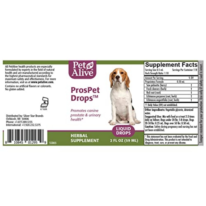 PetAlive PPRP001 ProsPet Drops for Pet 전립선 건강, (60ml)