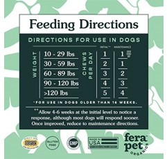 Fera Pets 엉덩이 + 관절 개 보조제, 글루코사민 콘드로이틴과 MSM이 함유된 개를 위한 공동 지원, 관절 관리 및 건강 지원 쫄깃한 개 간식, 소프트 츄 90개