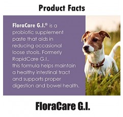 애완동물 건강 솔루션 FloraCare G.I. 개와 고양이용 - 식이보충제 페이스트 - 건강한 장, 소화, 장 건강 - 비타민, 단백질, 지방, 섬유질 - 60 CC,RAPIDCARE60CC