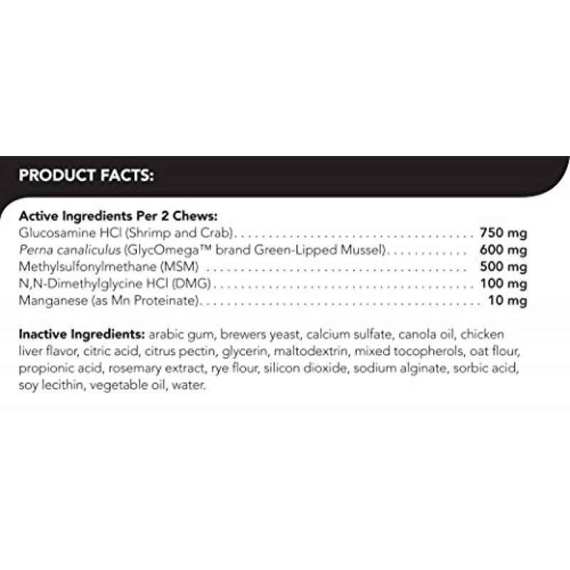 VetriScience Glycoflex 2 일하는 개와 활동적인 개 품종을 위한 고관절 및 관절 보조제, 닭고기, 120개 츄어블 - 경쟁적이고 성숙한 개를 위한 관절 및 이동성 지원