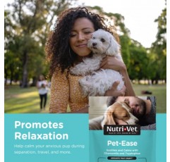 개를 위한 Nutri-Vet Pet-Ease 소프트 츄 - 개를 진정시키고 진정시키기 위해 카모마일과 트립토판을 배합한 수의사 - 약 65개의 소프트 츄