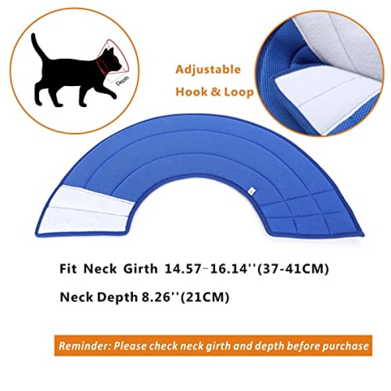 수술 후 개를 위한 여분의 부드러운 개 콘, 중/대형 개 보호용 목 콘 중형/대형 개를 위한 더 빠른 건강 물림 방지 상처 핥기, 대형 사이즈(14.8-16.1')