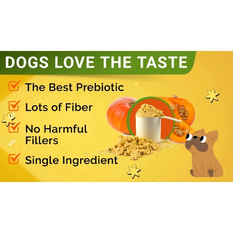 STRELLALAB 애견용 호박 - 8.1온스 고섬유질 분말 보충제 - 대변 일관성 및 연화제 - 설사, 변비, 위장 장애, 음식 과민성, 스쿠트 - 소화 지원 - 미국산