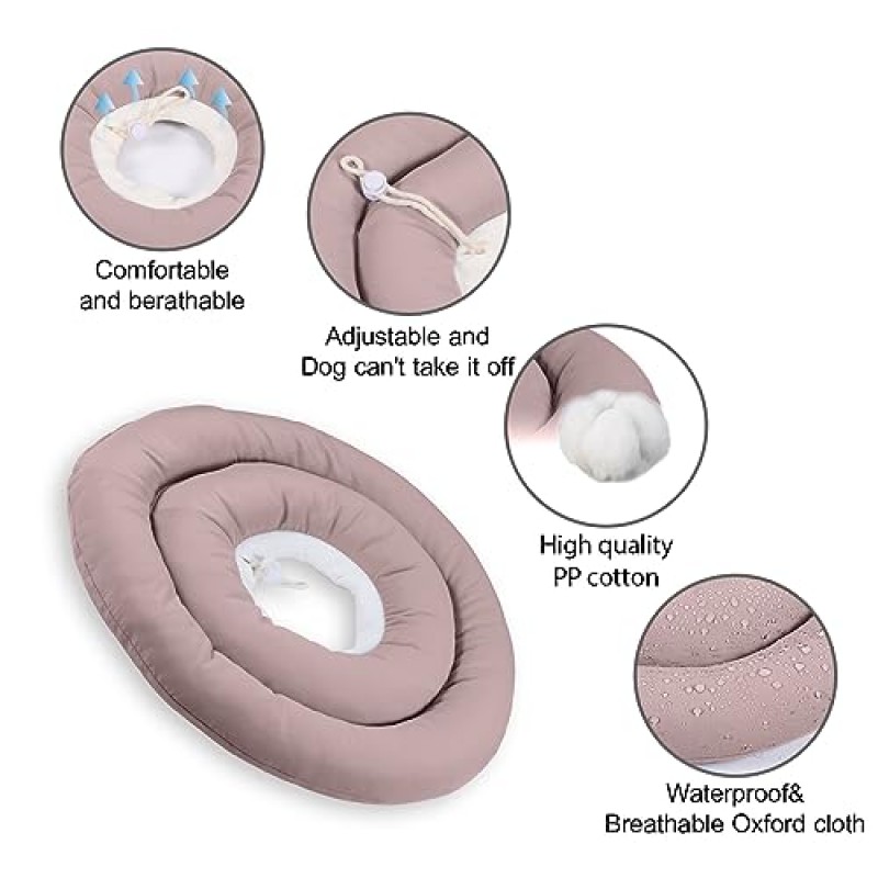 소형견용 개 콘, 수술 후 편안하게 조절 가능한 부드러운 개 콘 대안, 소형견 회복을 위한 엘리자베스 도넛 칼라, 고양이, 중형견 및 소형견을 위한 다양한 크기