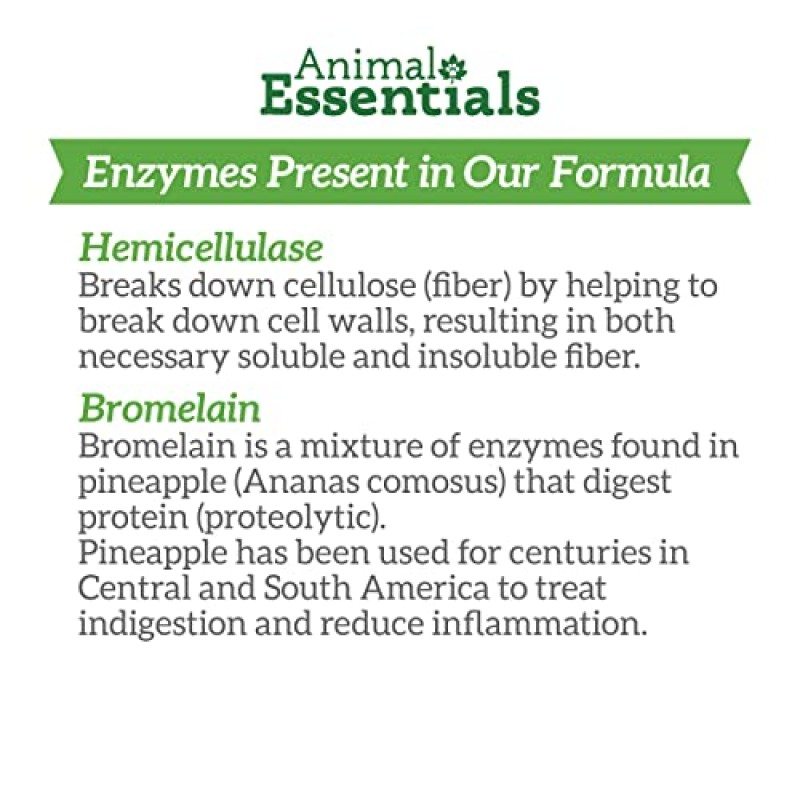 Animal Essentials 식물 효소 및 프로바이오틱스 개와 고양이용 소화 보조제, 10.6온스 - 소화 지원