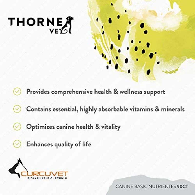 ThorneVet Canine Basic Nutrients – 개를 위한 종합비타민 지원, 소프트츄 90정