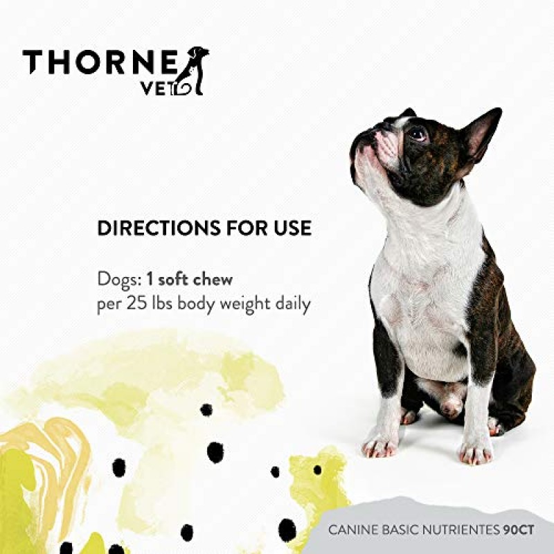 ThorneVet Canine Basic Nutrients – 개를 위한 종합비타민 지원, 소프트츄 90정