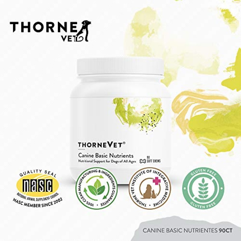 ThorneVet Canine Basic Nutrients – 개를 위한 종합비타민 지원, 소프트츄 90정