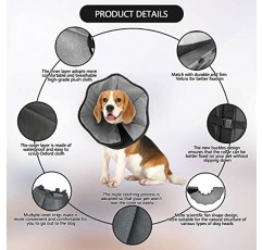 수술 후를 위한 개 콘 칼라, 개와 고양이를 위한 부드러운 애완동물 회복 칼라, 대형 중형견을 위한 컴포트 콘 칼라 보호 칼라, 내부는 편안한 봉제 소재 L(파란색)