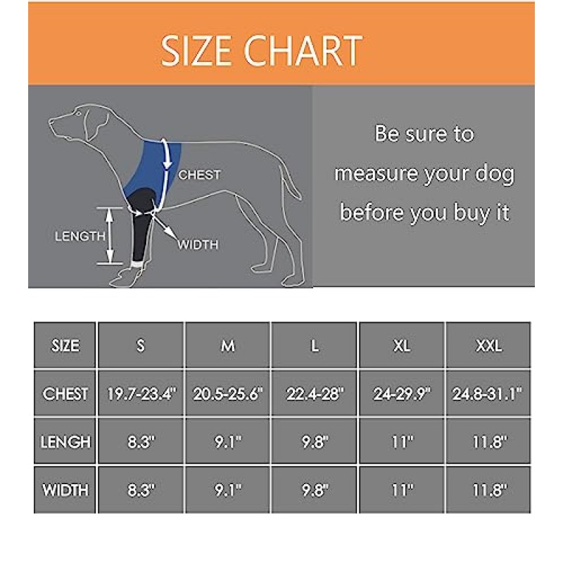 개 복구 슬리브, 콘 칼라 대안, 내마모성 개 복구 슈트, 세탁 가능 2.5mm 두께 및 방수, 애완 동물 상처 핥기, 물기, 젖음 및 감염 방지(XXLarge)