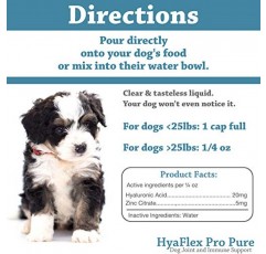 Canine Hyaluronic Acid + Zinc by Hyalogic - 관절 및 면역 지원, HyaFlex Pro Pure 8oz - 액상 경구용 HA 반려견 및 애완동물 보조식품