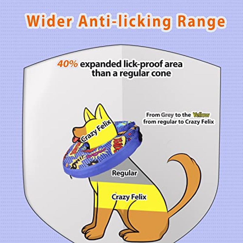 수술 후 개 콘 대안, 소형, 중형 및 대형견을 위한 부드러운 팽창식 개 콘, 핥고 씹는 것을 멈추는 개 도넛 콘, 개 보호 회복 콘