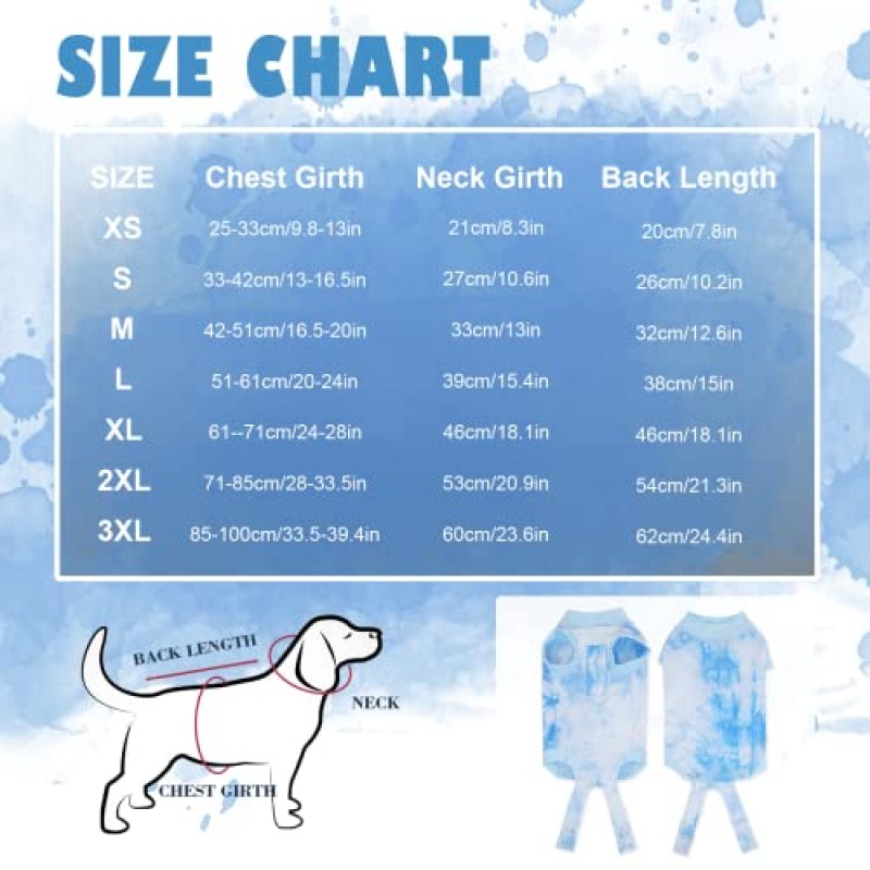QBLEEV 개 회복복 수술 후, 남성 여성 개 고양이를 위한 애완 동물 중성 수술용 셔츠, 개 핥는 것을 방지 Onesie 복부 상처 붕대 보호를 위한 전문 중성 조끼, E-Collar 대체