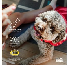 GNC Pets 고급 개 엉덩이 및 관절 개 보조식품 | 대형견용 고관절 및 관절 건강을 위한 90 Ct 소프트 츄견 보조제 | 미국산 씹기 쉬운 개 보조식품