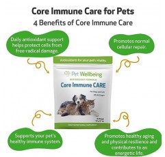 개와 고양이를 위한 Pet Wellbeing Core Immune Care - 모든 연령대의 애완동물을 위한 일일 항산화제 지원 - 수의사 제조 - 3.7 oz (105 g)