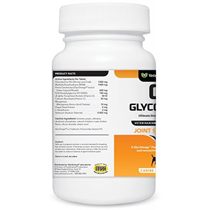 VETRISCIENCE GlycoFlex 3 반려견용 고관절 및 관절 지원, 츄어블 정제