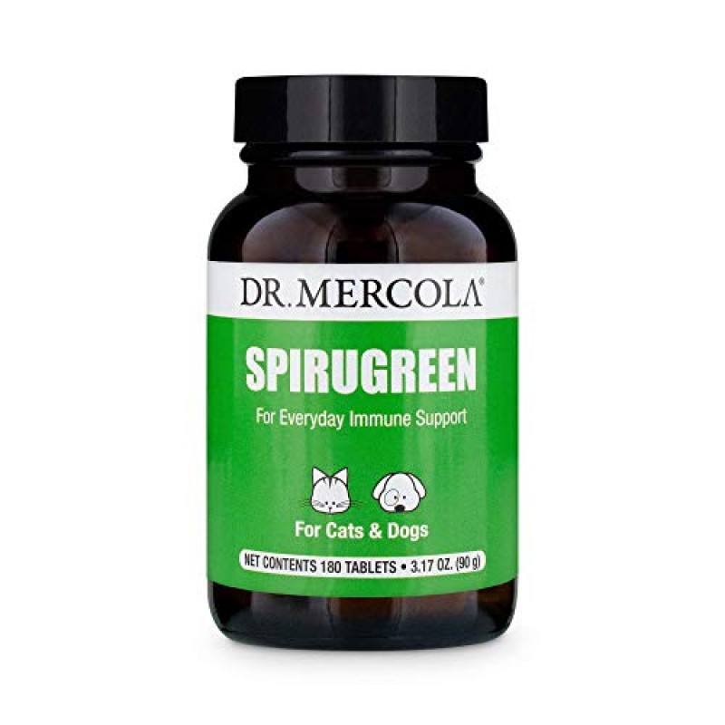 Dr. Mercola 고양이와 개를 위한 면역 지원 키트, 면역 균형, 유기농 버섯 복합체, SpiruGreen, 애완동물의 면역 및 소화기 건강 지원, 유전자 변형 성분 없음, 글루텐 프리, 간장 프리