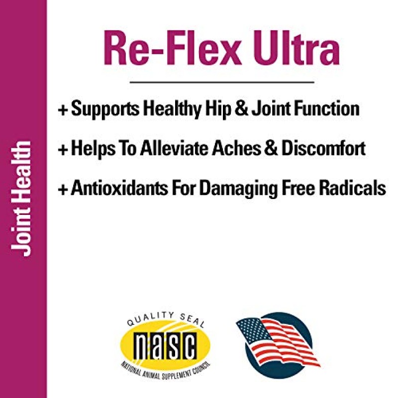 Vet Classics Re-Flex Ultra Extra-Strength 관절 지원 반려견 보조식품 – MSM, 크레아틴, 글루코사민, 초록입 홍합 포함 – 건강한 반려견 관절 지원 – 츄어블 정제 120 Ct.