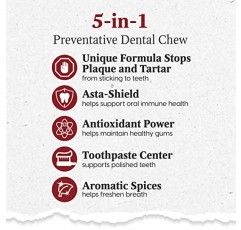 Ark Naturals Protection+ 브러시리스 치약, 대형견용 개 치과 씹기, 플라크 및 치석 예방, 입 냄새 제거, 54온스, 1팩, 빨간색, 54온스(1팩)