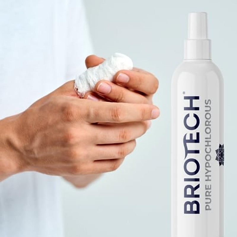 BRIOTECH 순수 차아염소산 스프레이 및 클렌저, 오리지널 프리미엄 HOCl 솔루션, 국소 스프레이, 다목적 세척제, 가족 승인 및 애완동물 친화적, 포장은 다를 수 있음