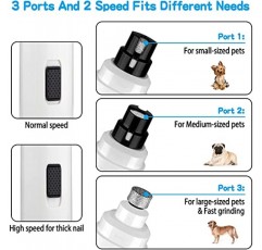 Casfuy 개 네일 그라인더 업그레이드됨 - 전문가용 2단 전기 충전식 애완동물 네일 트리머 소형 중형 대형 개 및 고양이를 위한 무통 손질 및 스무딩(흰색)