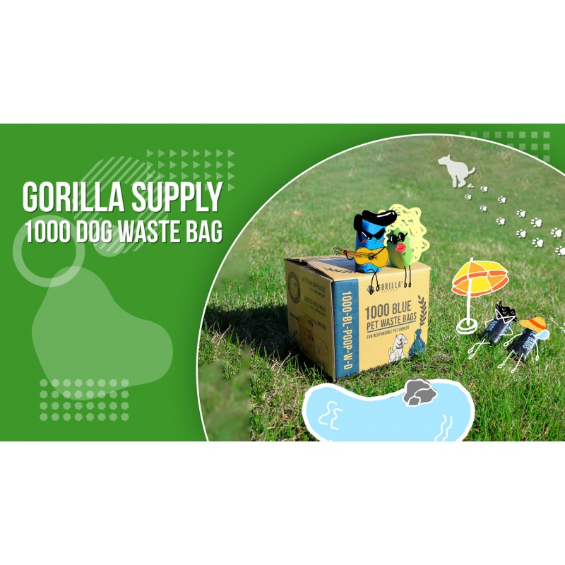 GORILLA SUPPLY 개 똥 쓰레기 봉투, 디스펜서 및 끈 묶음, 9