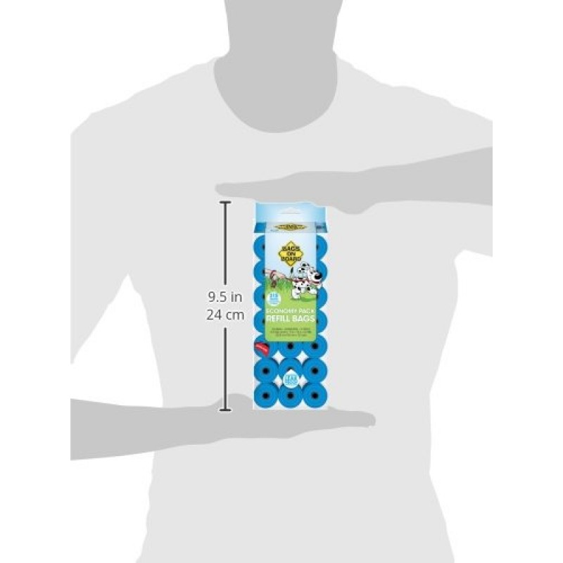 개 똥 가방에 가방 | 튼튼하고 누수 방지되는 개 배설물 봉투 | 9 x14인치, 파란색 가방 315개