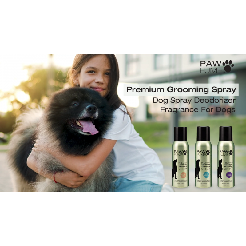 PAWFUME 프리미엄 그루밍 스프레이 개 탈취제 개 향수 - 목욕 후 코롱 오래 지속되는 스프레이- 탈취(블루 리본)