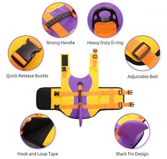 ASENKU 개 구명 조끼 수영 보트용 애완 동물 구명 조끼, 개 상어 구명 조끼 수영장용 개 구명대 수영복, 소형 중형 대형견용 개 물 부양 조끼, 보라색, 중형