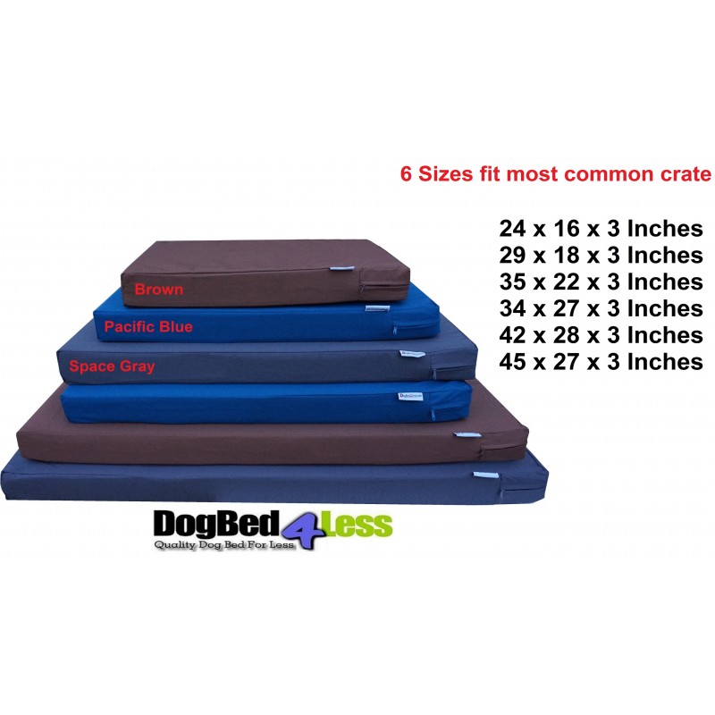 Dogbed4less 메모리 폼 플랫폼 개 침대, 방수 탈착식 커버가 있는 정형외과 관절 구호용 상자 매트리스 소형 24X16X3 브라운