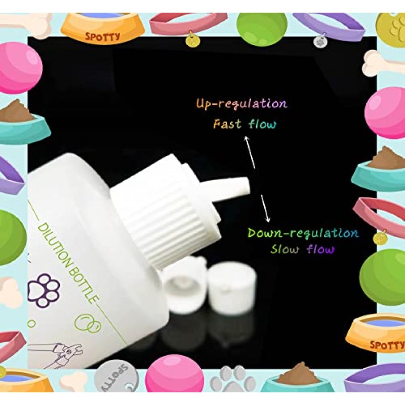 2팩 애완동물 샴푸 희석 병, 집중 개 샴푸용 특수 혼합 병, 개 미용 샴푸 및 컨디셔너 신랑용 혼합 병 (2)
