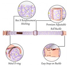 Lionet Paws 선원 활이있는 봄 개 목걸이, 대형견을위한 부드럽고 편안한 조절 가능한 귀여운 데이지 칼라, 목 16-24 인치