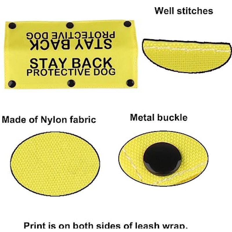 재미 있은 개 가죽 끈 슬리브 뒤로 보호 개 개 가죽 끈 랩 랩 경고 교수형 ID 패치 태그 애완 동물 생일 선물 (보호 개-YE 슬리브)