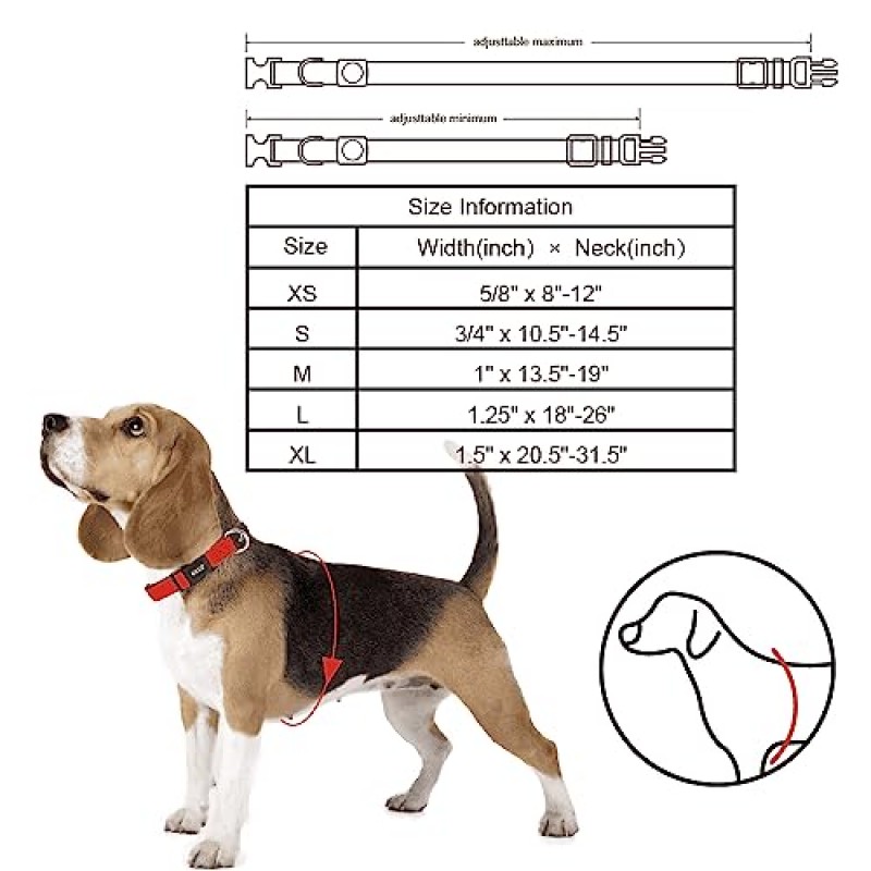 KRUZ PET KZA102-08S 소형, 중형, 대형견용 메쉬 개 목걸이, 조절 가능한 목 칼라, 부드럽고 가볍고 통기성이 있으며 컴포트 핏 - 오렌지 - 소형