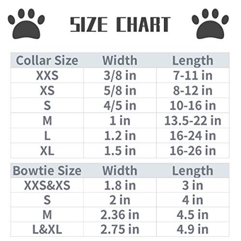 Lionet Paws 개 목걸이, 나비넥타이 포함, 대형견을 위한 내구성 조절 가능하고 편안한 칼라, 목 16-24인치