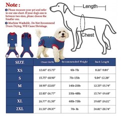 수술 후 IDOMIK 개 회복복, 남성 여성 애완견 고양이를 위한 부드러운 개 수술 회복복, 개 Spay 중성 Onesie 아늑한 셔츠, 개 콘 대체 핥기 방지 복부 상처