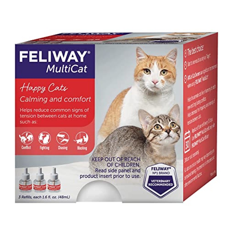 FELIWAY MultiCat 카밍 페로몬, 30일 리필 - 3팩