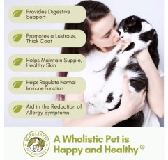 Wholeistic Pet Organics Feline Complete: 고양이 종합비타민 파우더 - 4온스 - 고양이를 위한 면역 지원 보충제 - 고양이 프로바이오틱스, 미네랄 및 비타민 - 고양이 피부 및 털을 위한 항산화제