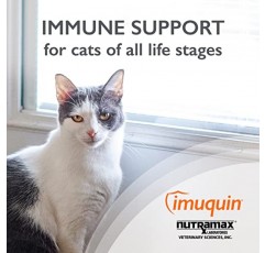 Nutramax Imuquin 고양이용 면역 건강 보조제 파우더, 베타 글루칸, 해양 지질, 비타민 및 미네랄 함유, 30팩