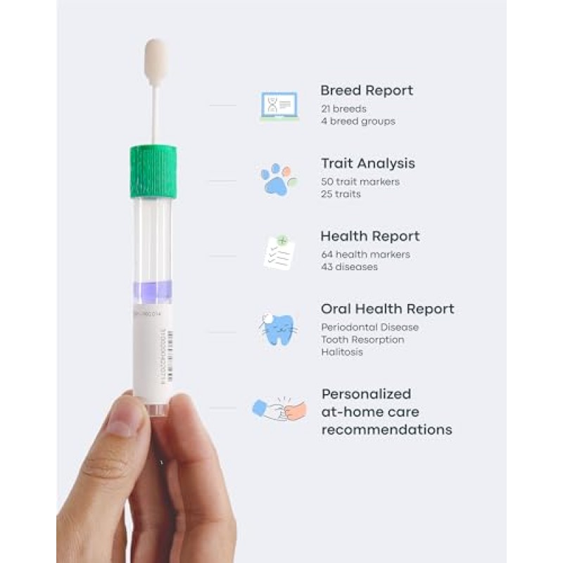 Basepaws Cat DNA 테스트 키트 - 정확하고 사용하기 쉬운 유전적 통찰력을 위한 114가지 특성에 대한 포괄적인 품종, 건강 및 치아 분석