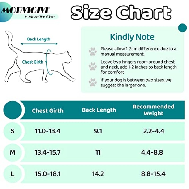복부 상처를 위한 MORVIGIVE 고양이 회복복, 수술 후 고양이를 위한 통기성 고양이 Onesie 중성화 방지, 핥는 고양이 콘 대안, 전문 붕대 애완 동물 수술 복구 셔츠