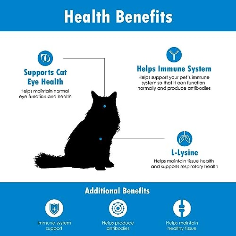 고양이용 Felisyl L-라이신 젤 - 면역 체계 지원 - 건강한 조직, 호흡기 및 시력을 위한 보충 지원 - 연어 맛 - 미국산 - 5온스