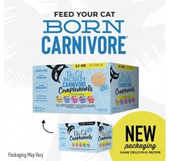 Tiki Cat Born Carnivore Complements 버라이어티 팩, 치킨 블렌드, 습식, 고단백질 및 고수분 고양이 사료 토퍼, 2.1온스. 컵(10개 팩)