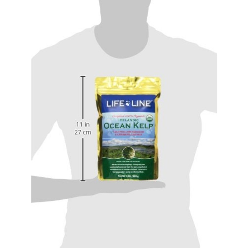 Life Line Pet Nutrition 피부와 털을 위한 유기농 바다 다시마 보충제, 개와 고양이의 소화, 1.5lb, 모델:20201