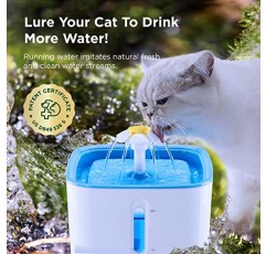 Ciays 고양이 분수 - 개, 여러 애완동물을 위한 교체 필터 3개가 포함된 자동 애완 동물 84oz/2.5L 물 디스펜서