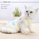 3 조각 고양이 Onesie, 수술 후 고양이 회복복 고양이/개를 위한 상처 핥기 방지, 고양이 수술 회복복 고양이 복장 E-칼라 대안 고양이 복부, 고양이 Spay 회복복 여성(L)