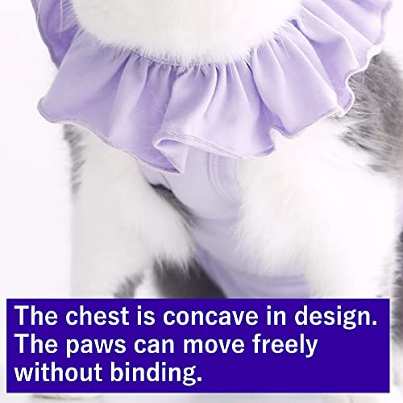 복부 상처 및 피부 질환을 위한 고양이 회복복, 수술 후 통기성 수술 회복 셔츠 착용 상처 핥기 방지, 고양이를 위한 전자 칼라 대안 애완 동물 새끼 고양이(RSC01-Navy-m)