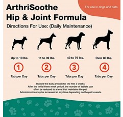 NaturVet ArthriSoothe 개와 고양이를 위한 엉덩이 및 관절 포뮬러 애완동물 보조제 - 글루코사민, MSM, 콘드로이틴, 보스웰리아, 녹색 입 홍합 포함 - 엉덩이, 관절 지원 - 500Ct.