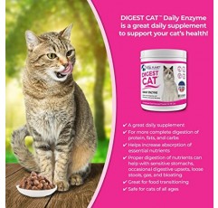 Vital Planet - 췌장을 지원하는 호박과 생강이 함유된 소화 고양이 소화 췌장 효소 혼합물, 고양이를 위한 췌장 맛 분말, 췌장을 함유한 건강한 소화 - 111 그램 30 스쿠프
